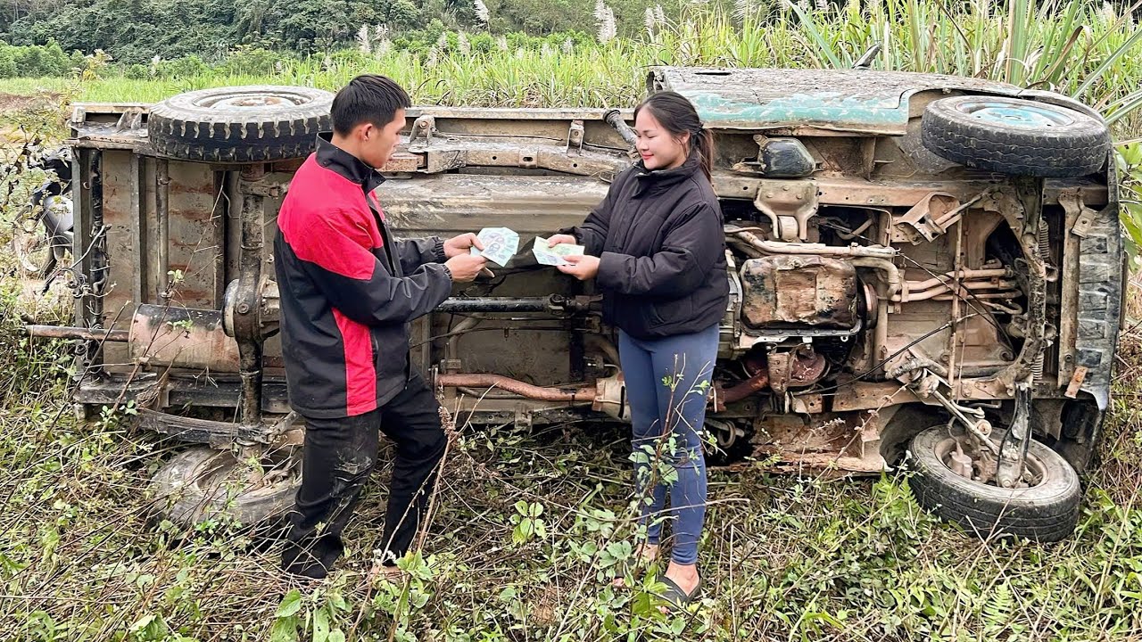 The genius girl bought the scrap car from her neighbor.