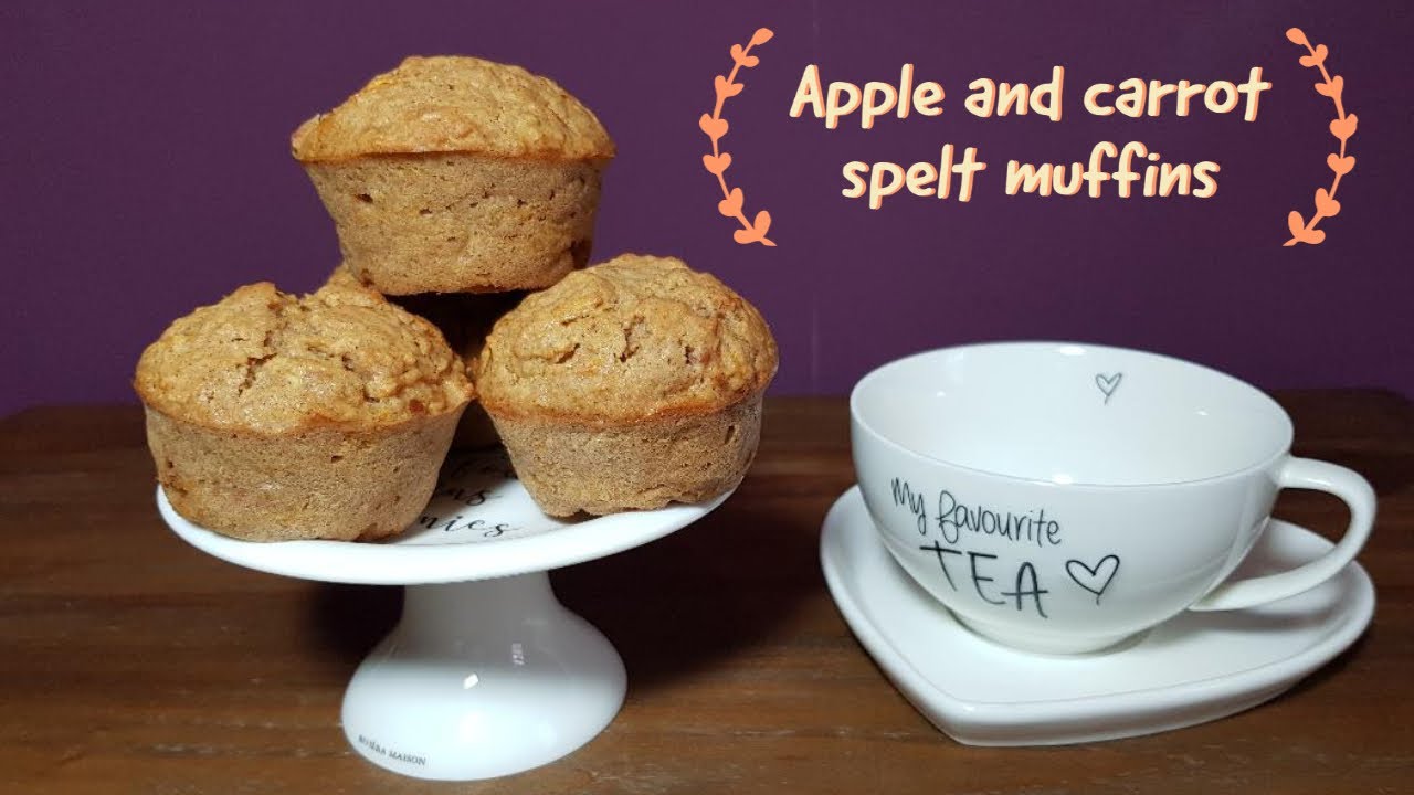 apple and carrot spelt muffins