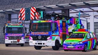 Rainbow Emergency Call 112  München Fire Chief, Firefighters and Fire Brigade Truck on Duty! 4K