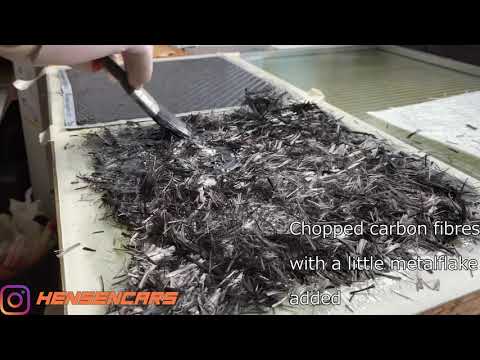 Wet laying carbon fibre 2x2 cloth and chopped forged style carbon tutorial