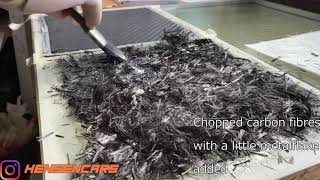 Wet laying carbon fibre 2x2 cloth and chopped forged style carbon tutorial