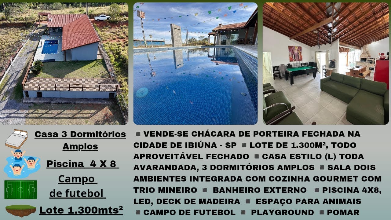 (COD:294) VENDE-SE CHÁCARA DE PORTEIRA FECHADA R$ 379.990, ENTRADA 50 %  MAIS PARCELAS  15 996581781