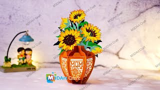 Instructions for assembling sunflower lanterns - DIY Gift Mother's Day, Home Decor Gift Ideas