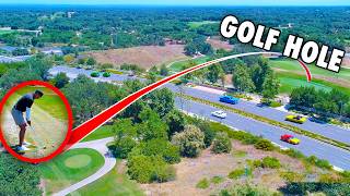 Attempting A Risky Golf Shot Over A Busy Street!
