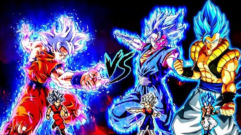 Goku DB V4 OP (Zeed) VS Gogeta V3.5 OP (all form) & Vegito V3 OP (all form) in Jump Force Mugen