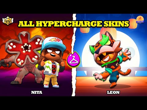 Brawl Stars | All Hypercharge Skins Unlocked | Dustin Nita, Shadow Tiger Leon and more