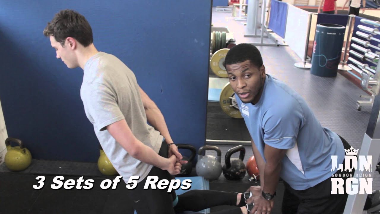 Athlete's Hamstring Exercise. (Leg Strengthening and Conditioning) - "Nordic Curl"