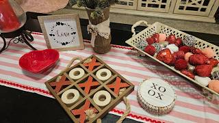 90 Pink White and Red Table Runner for Valentine s Day