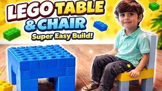 Can You Sit on a LEGO Chair? 😱 | DIY LEGO Table &amp; Chair (Super Easy!)