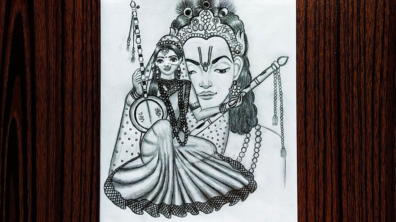 How to draw Meerabai Krishna | Meerabai Krishna drawing | Pencil ...