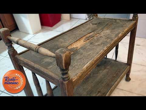 Abandoned wooden service cart. Rescue.