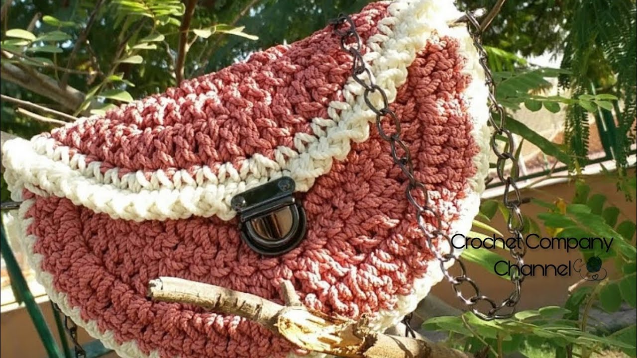 شنطه كروشيه دائريه بخيط المكرميه _ Crochet Round bag By Macrame Yarn