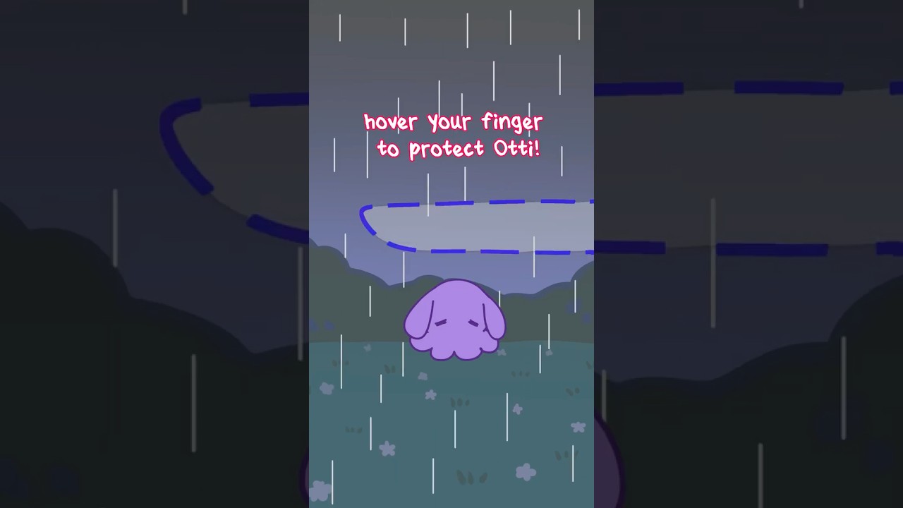 ⁣Protect Otti from the rain! #funny #cute #animation #interactive #meme