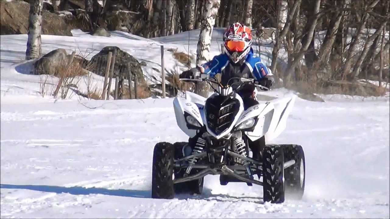 Yamaha Raptor 700 in snow (HD) - YouTube