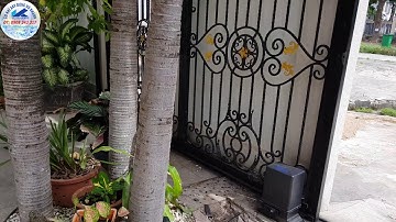 ✅ Lắp đặt cổng sắt trượt ngang ray treo tự động 4K