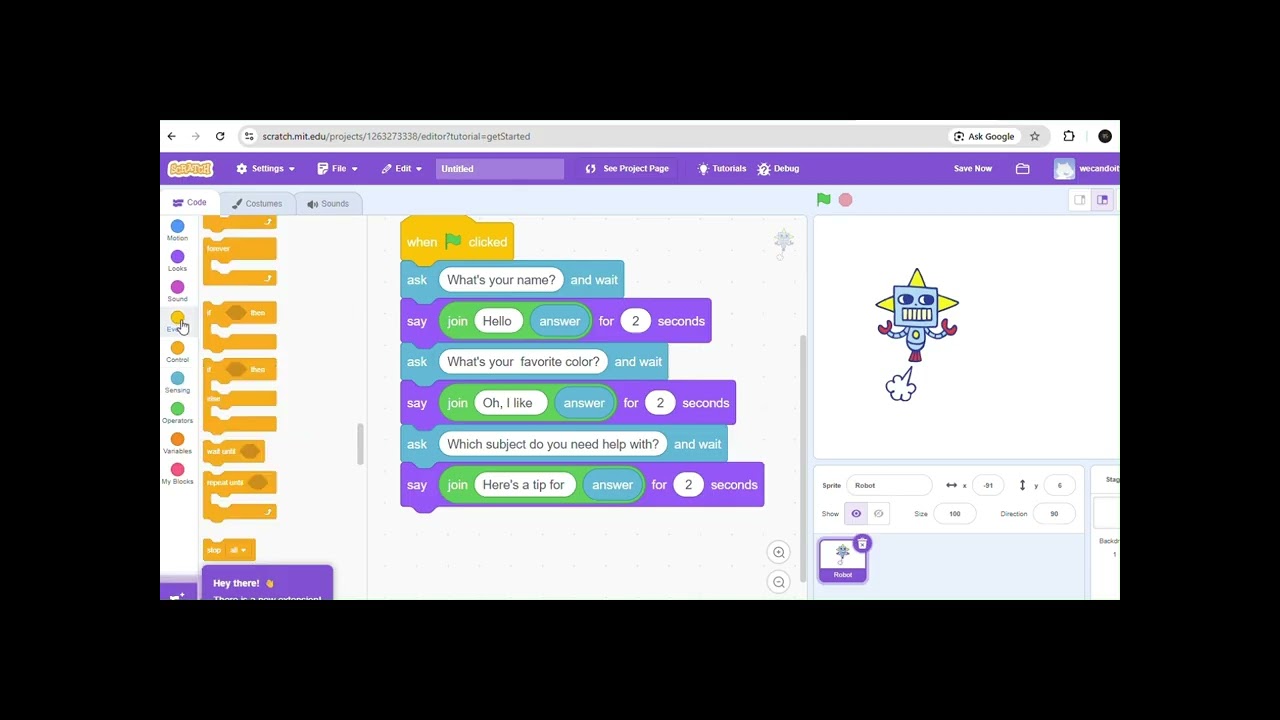 “How to Make a Chatbot in Scratch | Beginner Tutorial"