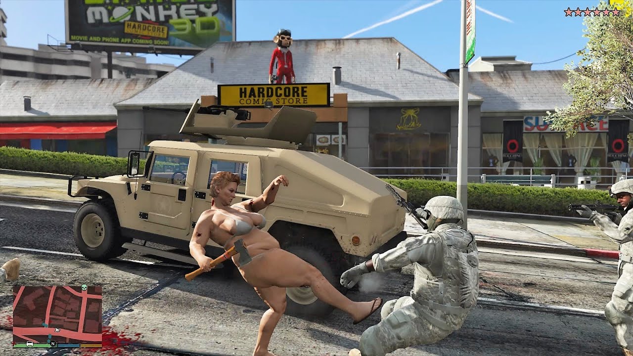 GTA 5 - Fat Lady's Ten Star Cop Battle