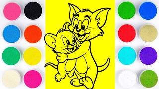 Sand Painting Coloring Tom And Jerry For Kids And Toddlers