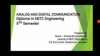 SSB-SC Generation ( Phase Shift Method) / A&D Communication