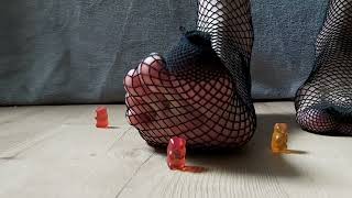 Giantess feet crushing gummy bears~♡