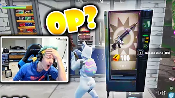 NINJA ACTUALLY FINDS THE NEW VENDING MACHINE IN GAME! HIS REACTION! (Fortnite Moments)