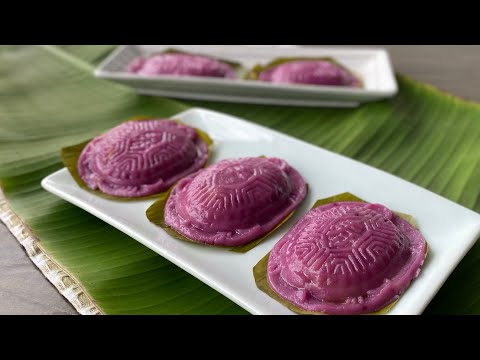 Purple Sweet Potato Ku kueh With Grated Coconut Filling Without Egg