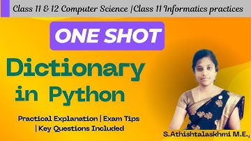 Python Revision Tour 2 Class 12 Tamil | Dictionary In Python Class 11 Tamil | Introduction to Python