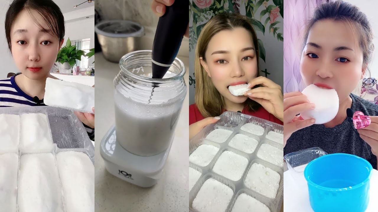 🔥NEW FOAM ICE EATING ASMR ❄️ MILKY FROZEN BUBBLES FOAM ICE MAKING  氷を食べる | Buz yemek
