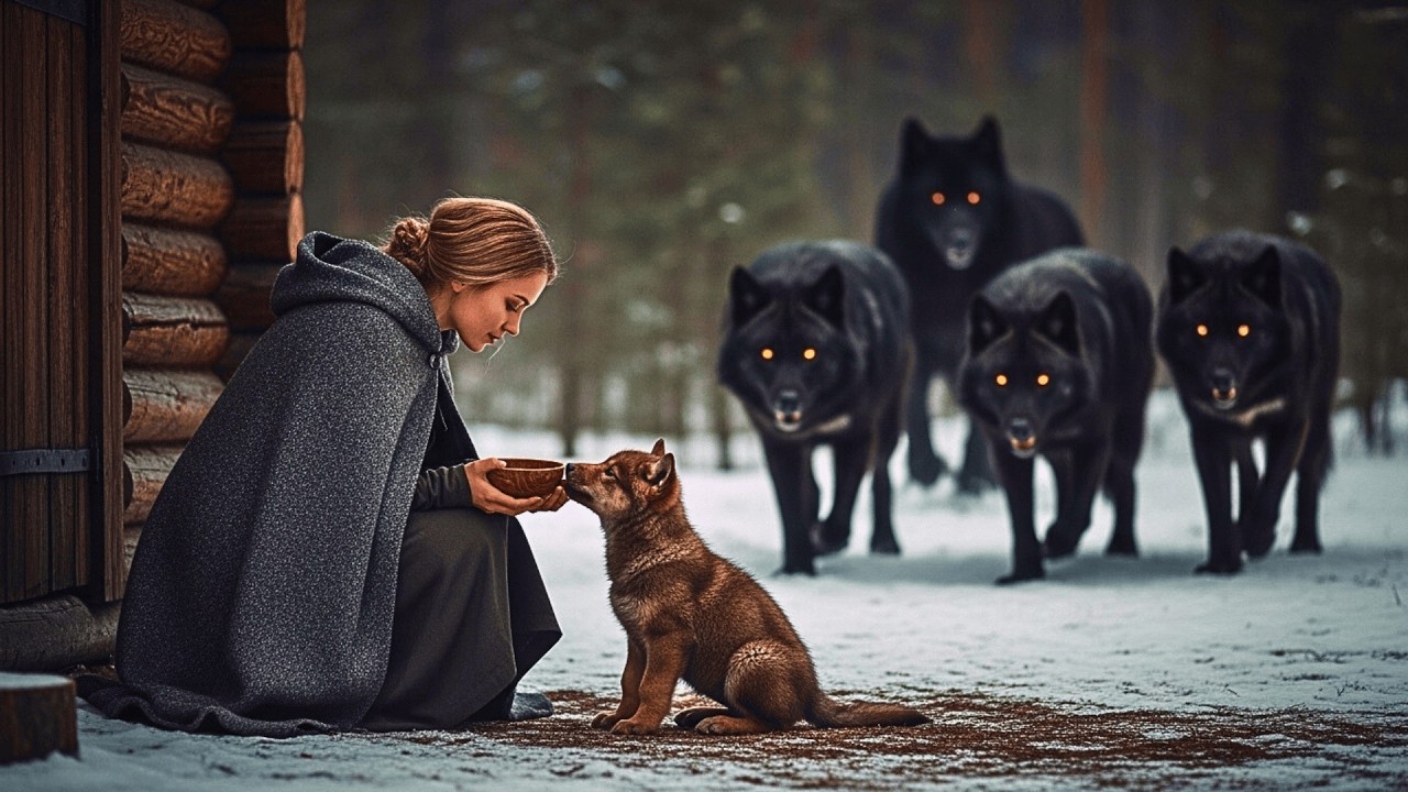 Rejected Omega Shared Her ONLY MEAL with Stray Pup—One Day, Four Massive Wolves Surrounded Her Cabin