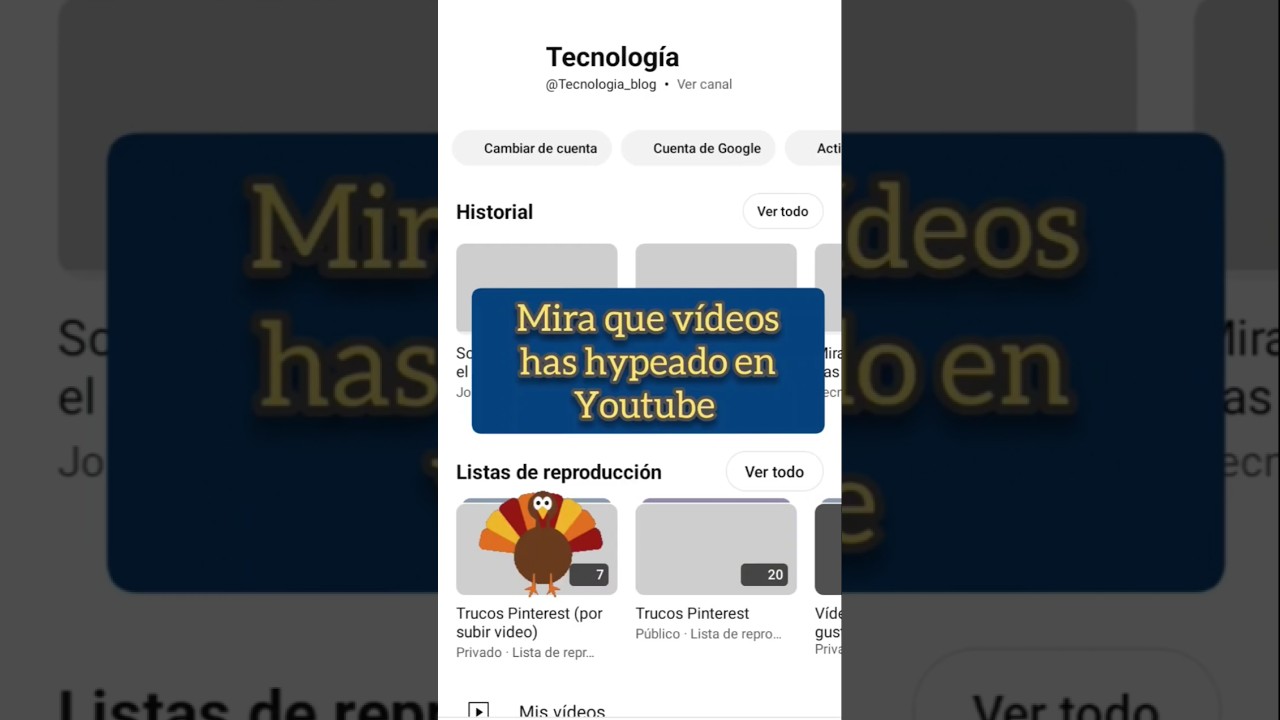 Mira que vídeos has hypeado en Youtube👏📲