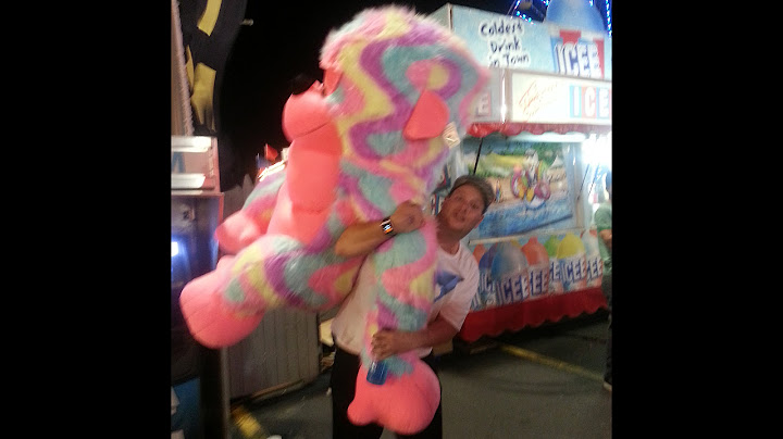 Stand up the bottle Carnival game HUGE BEAR win Then Give Prize away!!
