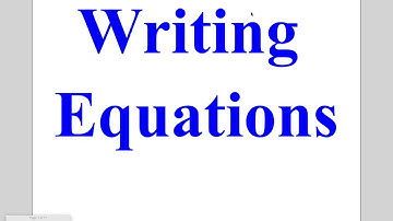 Algebra Lesson 2-1: Writing Equations