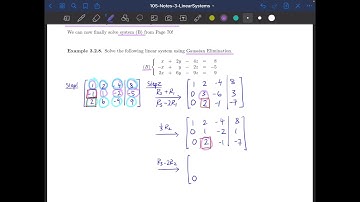 Linear Algebra 3.2.4 - Gaussian Elimination (1 of 5)