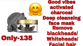 GOOD VIBES ACTIVATED CHARCOAL FACE MASK FOR Oily Skin/Remove Blackheads/Whiteheads/Facial hair