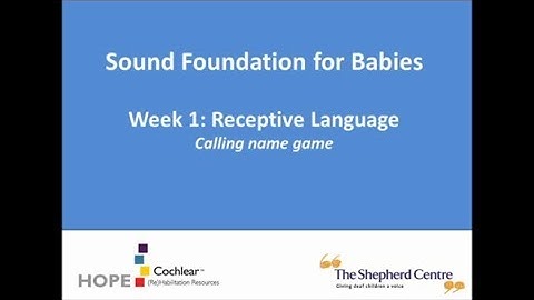 Week 1: Receptive language