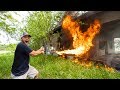 Using a FLAMETHROWER to BURN My Farm House DOWN!!!!