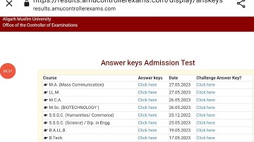 AMU M.A. MASS COMMUNICATION Admission test Answer key released 2023 2024 l m.a. mass communication