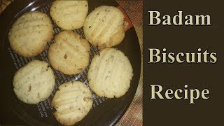 Badam Biscuits Recipe | Almond Cookies Recipe in Tamil