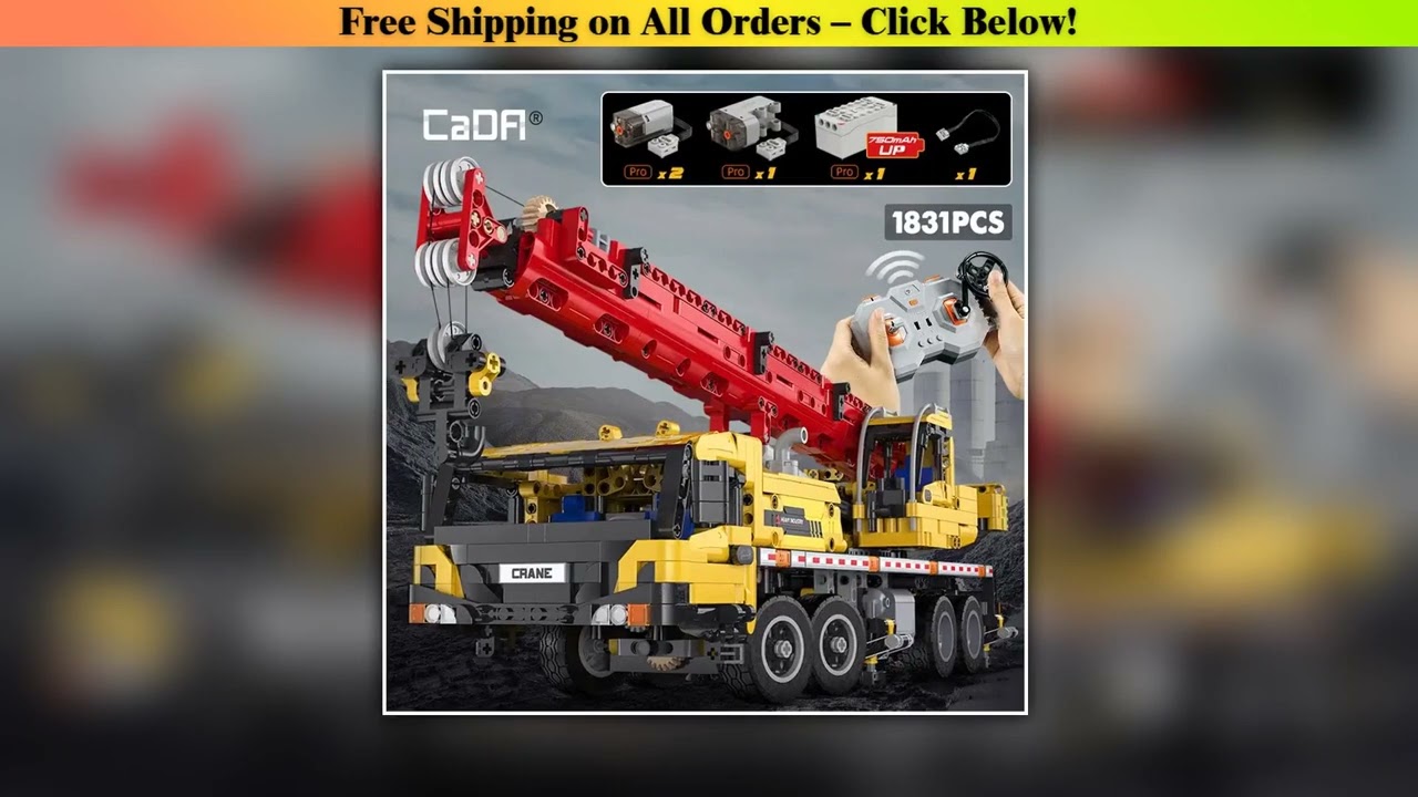 Cada City Remote Control Engineering Vehicle Truck Crane Building Blocks MOC RC Car Bricks DIY Toys