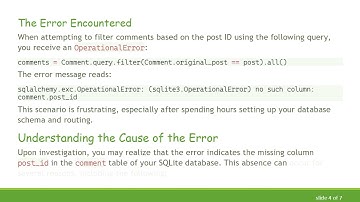Resolving OperationalError in Flask+ SQLAlchemy When Filtering by Foreign Key