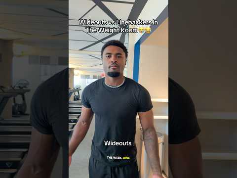Wideouts vs Linebackers in the Weight Room😂😭