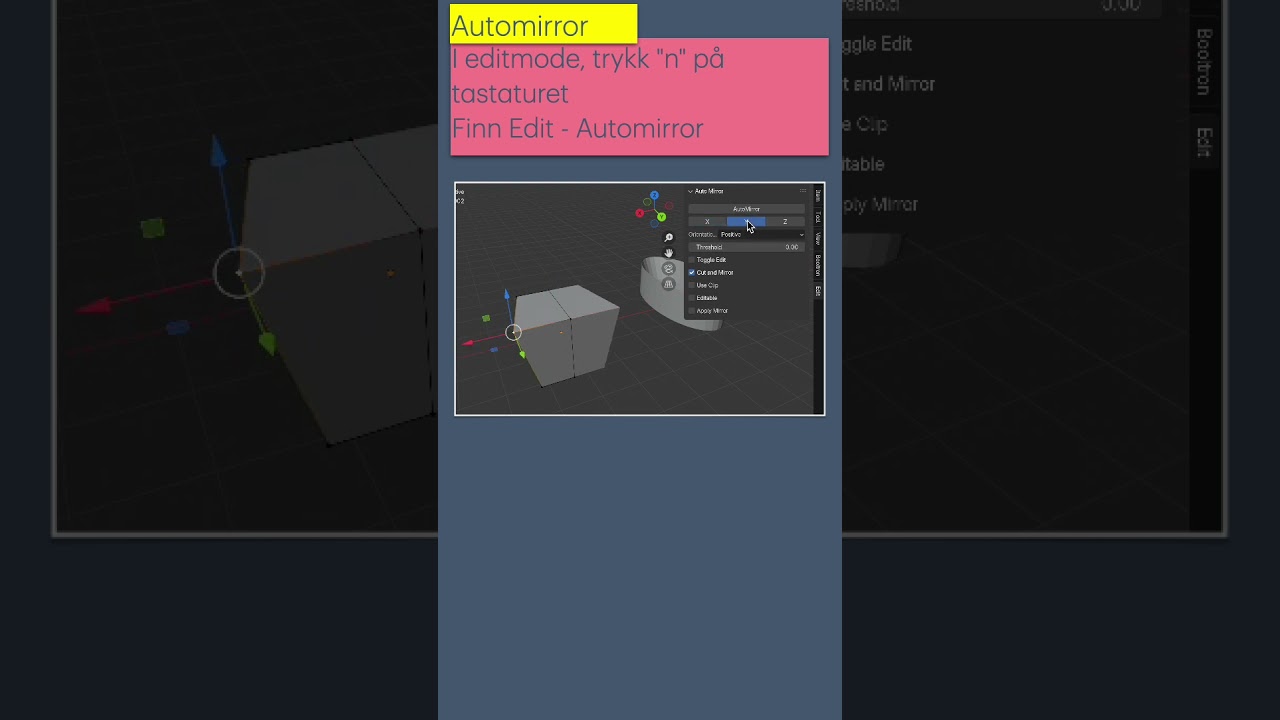 Blender 4.2 | Auto Mirror | Norsk  