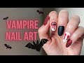 Vampy Nail Art On Dip Powder | Halloween Nail Design