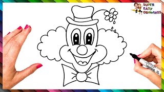 How To Draw A Clown Step By Step Clown Drawing Easy