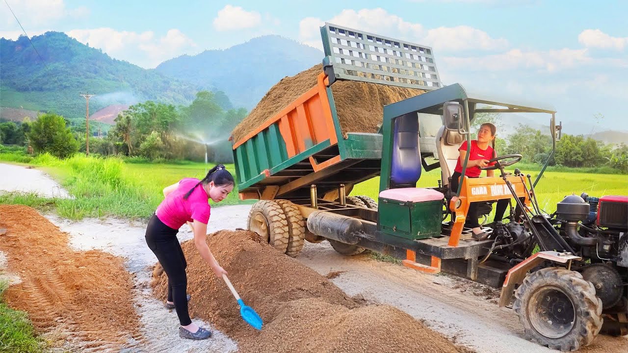 Transport Sand to Fill Potholes, Use Truck Transport 1000+ Bags of Sand, Carry Rice to Market