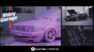 VW Golf MK2 V5 &amp; Shiny Garage Pink snow foam. 4K