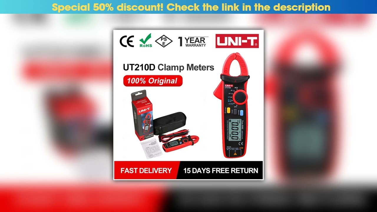 Top UNI-T Clamp Meter Digital UT210E UT210D AC Current Mini Clamp Multimeter True RMS Pliers Ammete