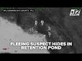 Motorcyclist arrested after fleeing deputies, running into retention pond