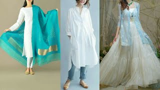 Pakistani Girls White Shalwar Kameez 