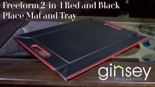 Ginsey Freeform 2-in-1 Reversible Red and Black Place Mat and Tray
